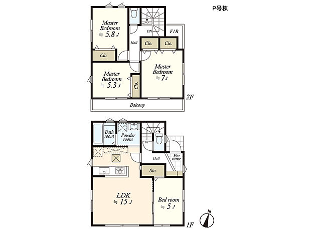 (建物プラン例)丁寧な打ち合わせにてヒアリングを行い、お客様のお好きな間取をプランニングいたします。