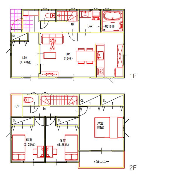 (建物プラン例)丁寧な打ち合わせにてヒアリングを行い、お客様のお好きな間取をプランニングいたします。