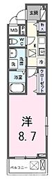 コンチェストIII祥豊 2階1Kの間取り