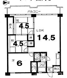 ＣLASKA西陣（クラスカ西陣） 5階3LDKの間取り