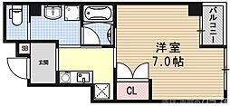 サンモールコート九条 2階1Kの間取り