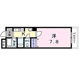 メゾン・ドゥ・ブーシェ衣笠 1階1Kの間取り