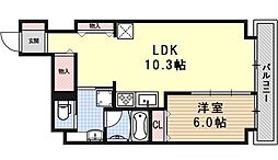 Casa花車 6階1LDKの間取り