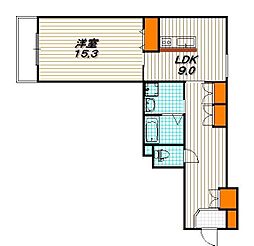 グランレブリー室町六角 3階1LDKの間取り