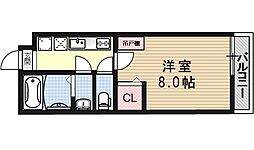 フラッティ千本今出川 5階1Kの間取り
