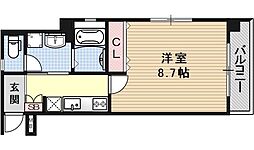 ベラジオ西陣聚楽 2階1Kの間取り