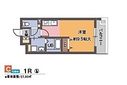 コテージタケダ 3階1Kの間取り