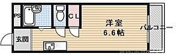 メゾンハウスI 4階ワンルームの間取り