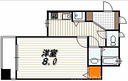 スミカ六角高倉 3階1Kの間取り