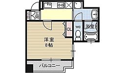 スミカ六角高倉 9階1Kの間取り