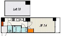 グリシーヌ京都西院 5階1Kの間取り