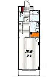 La・KIYAMIYASSO 2階1Kの間取り