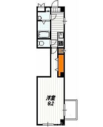 ビレイユ真英烏丸五条 2階1Kの間取り