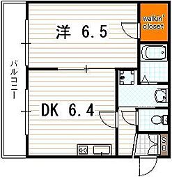 KDXレジデンス西大路 5階1DKの間取り