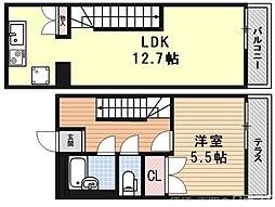 マナーハウス 1階1LDKの間取り