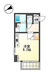 ＣａｓａＣａｒｉｎｏ（カーサカリーノ） 1階ワンルームの間取り