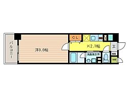 プライム西洞院 4階1Kの間取り