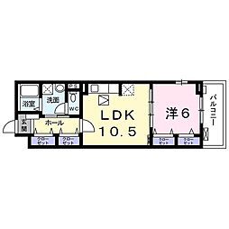 フランシュシュ 1階1LDKの間取り