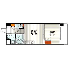 ALBA烏丸御池 4階1DKの間取り