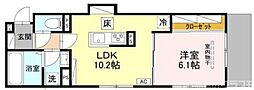 D-ROOM壬生森町 1階1LDKの間取り