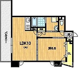 ヴァンヴェルデ西京極 4階1LDKの間取り