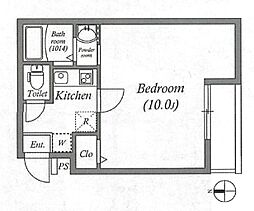 EN西ノ京二条 2階1Kの間取り
