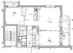 グランシュ長岡京 2階2LDKの間取り