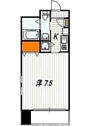 HF河原町二条レジデンス 2階1Kの間取り