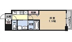 カスタリア京都西大路 7階1Kの間取り