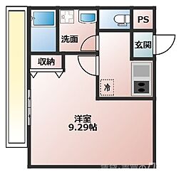 フラッティ西京極 401 4階1Kの間取り