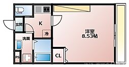 フラッティ西京極 403 4階1Kの間取り
