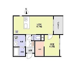 中京区姉小路通堀川東入鍛冶町計画 3階1LDKの間取り