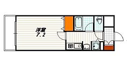 ベラジオ五条烏丸 2階1Kの間取り