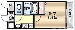 アクアプレイス京都御所ノ内 5階1Kの間取り