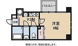 アスヴェル京都二条烏丸 4階1Kの間取り