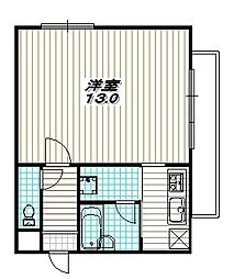 フォルム五条西洞院 3階1Kの間取り