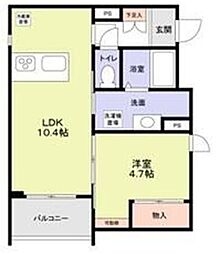中京区姉小路通堀川東入鍛冶町計画 2階1LDKの間取り