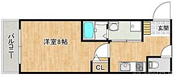 仮）西ノ京東月光町新築マンション 1階1Kの間取り