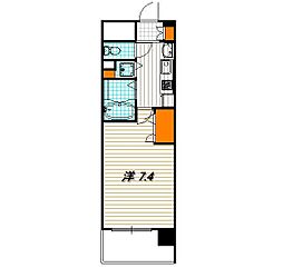 プレサンス京都修学院 2階1Kの間取り