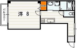 MESA VERDE 西陣 2階1Kの間取り