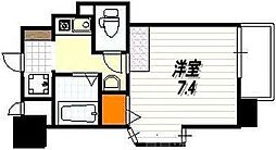 エステムコート京都烏丸IIIジャパニズム 4階1Kの間取り