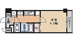 プレサンス京都鴨川彩華 5階1Kの間取り