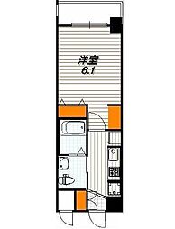 エステムプラザ京都御所ノ内REGIA 4階1Kの間取り