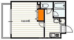 バインオークチーノ 1階1Kの間取り