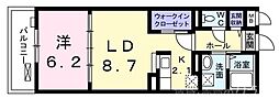 ラヴィータ 4階1LDKの間取り