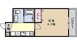 ワンモアハート円町 6階1Kの間取り