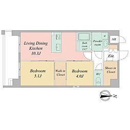 LiveCasa千本今出川 4階2LDKの間取り