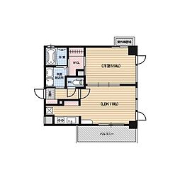 ヴァンリュクス 4階1LDKの間取り