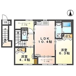 コラソン江戸町 201 2階2SLDKの間取り