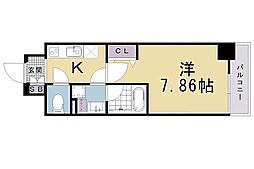 CAVANA九条烏丸（旧コスモスター京都）（カバナ九条烏丸） 1階1Kの間取り